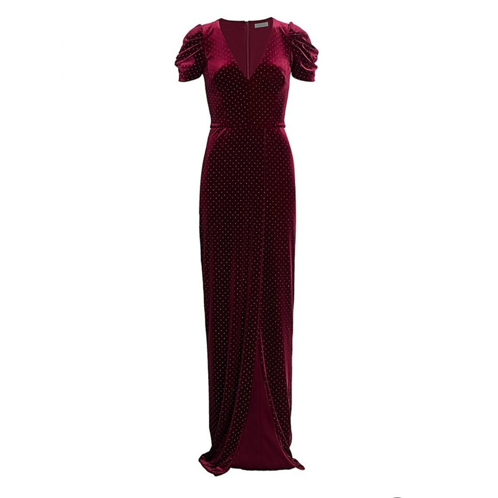 Monique Lhuillier velvet studded dress